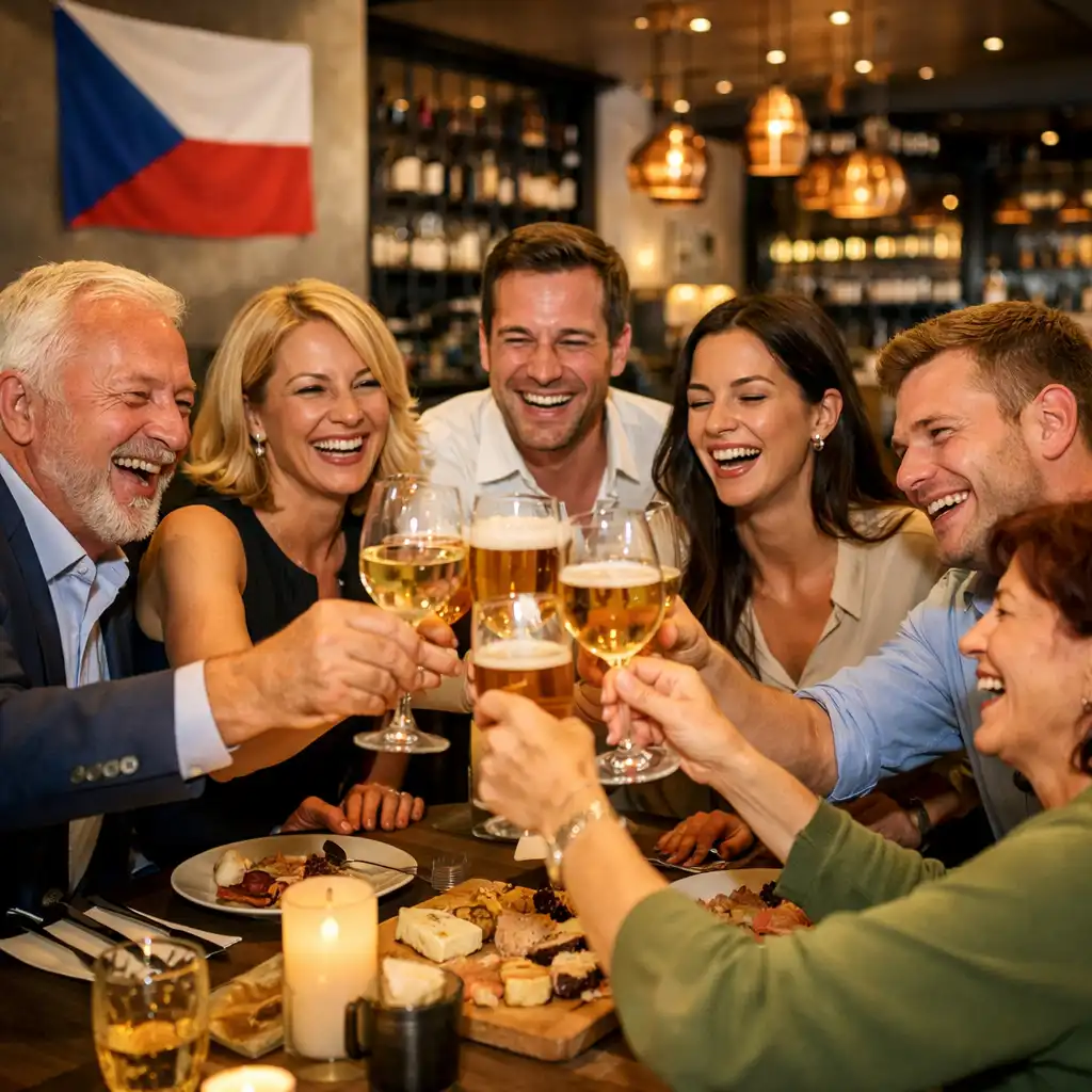 Slavnostně prostřený stůl s květinami a svíčkami pro soukromou oslavu v Gather Point CZ